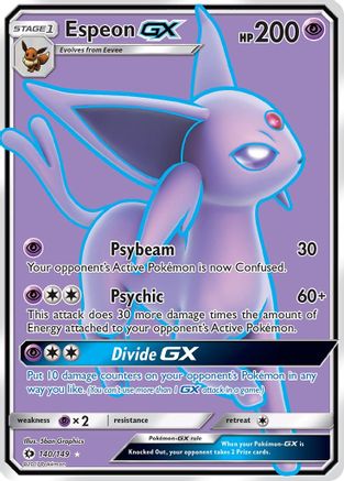 POKEMON TCG - Espeon GX (Full Art) 140 SM Base Set - Ultra Rare