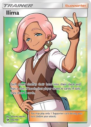 POKEMON TCG - Ilima (Full Art) 146/149 SM Base Set - Ultra Rare