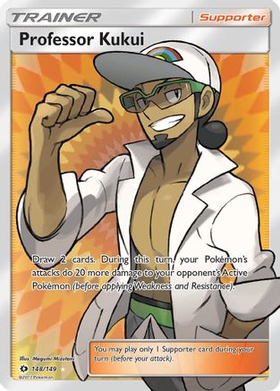 POKEMON TCG - Professor Kukui (Full Art) 148/149 SM Base Set - Ultra Rare