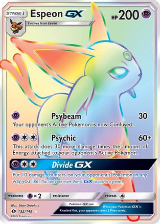 POKEMON TCG - Espeon GX (Secret) 152/149 SM Base Set - Secret Rare