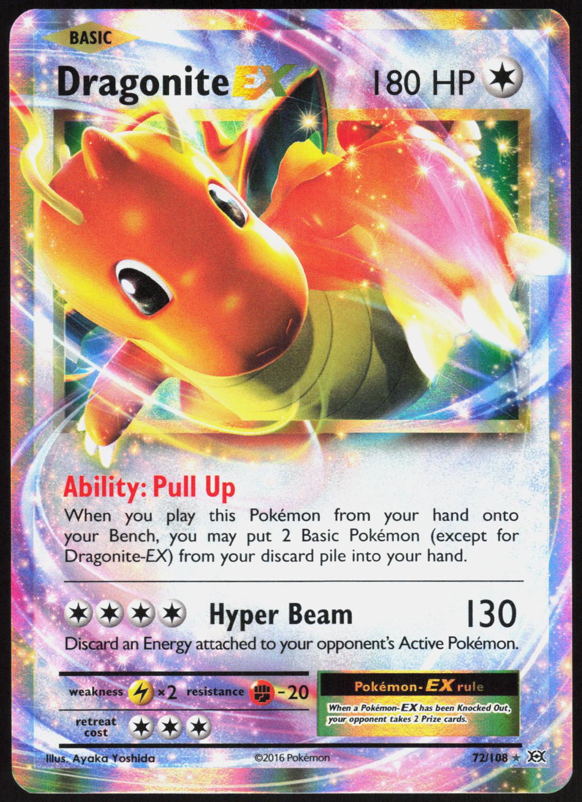 DRAGONITE EX 72/108 EVOLUTIONS POKEMON EX RARE HOLO LP
