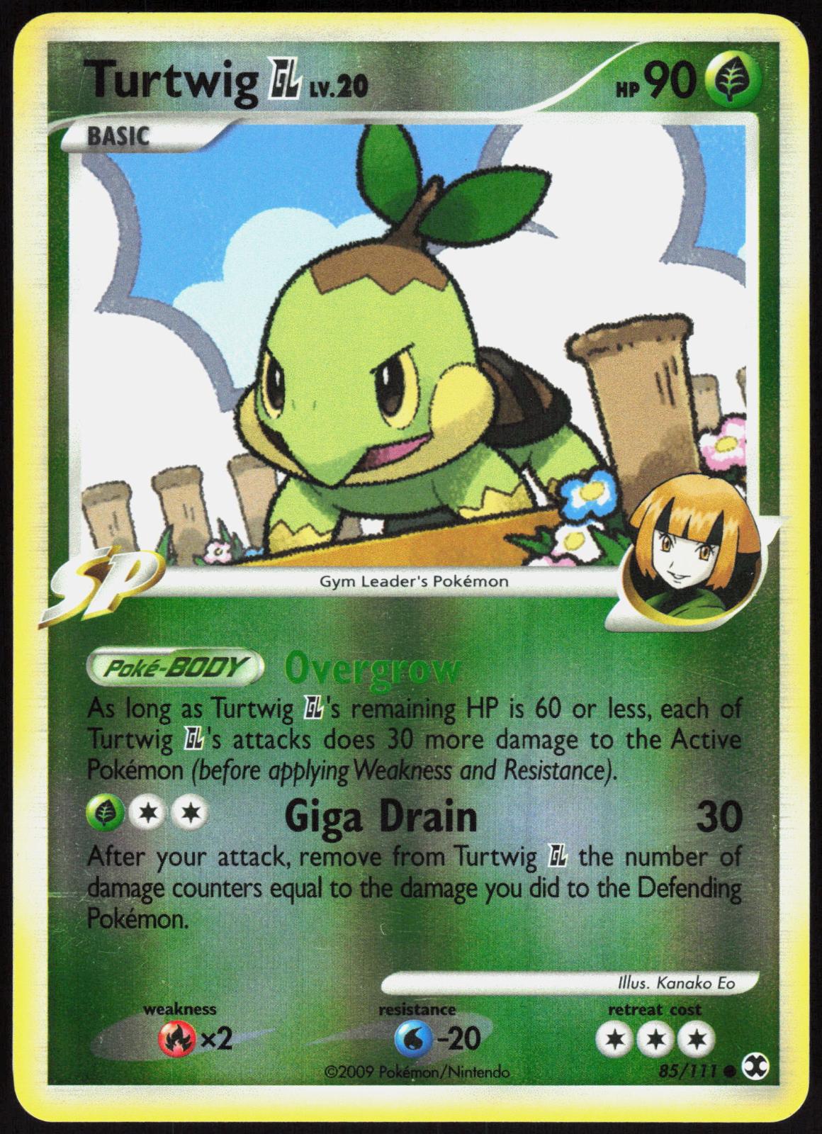 TURTWIG GL 85/111 RISING RIVALS POKEMON COMMON REVERSE HOLO LP