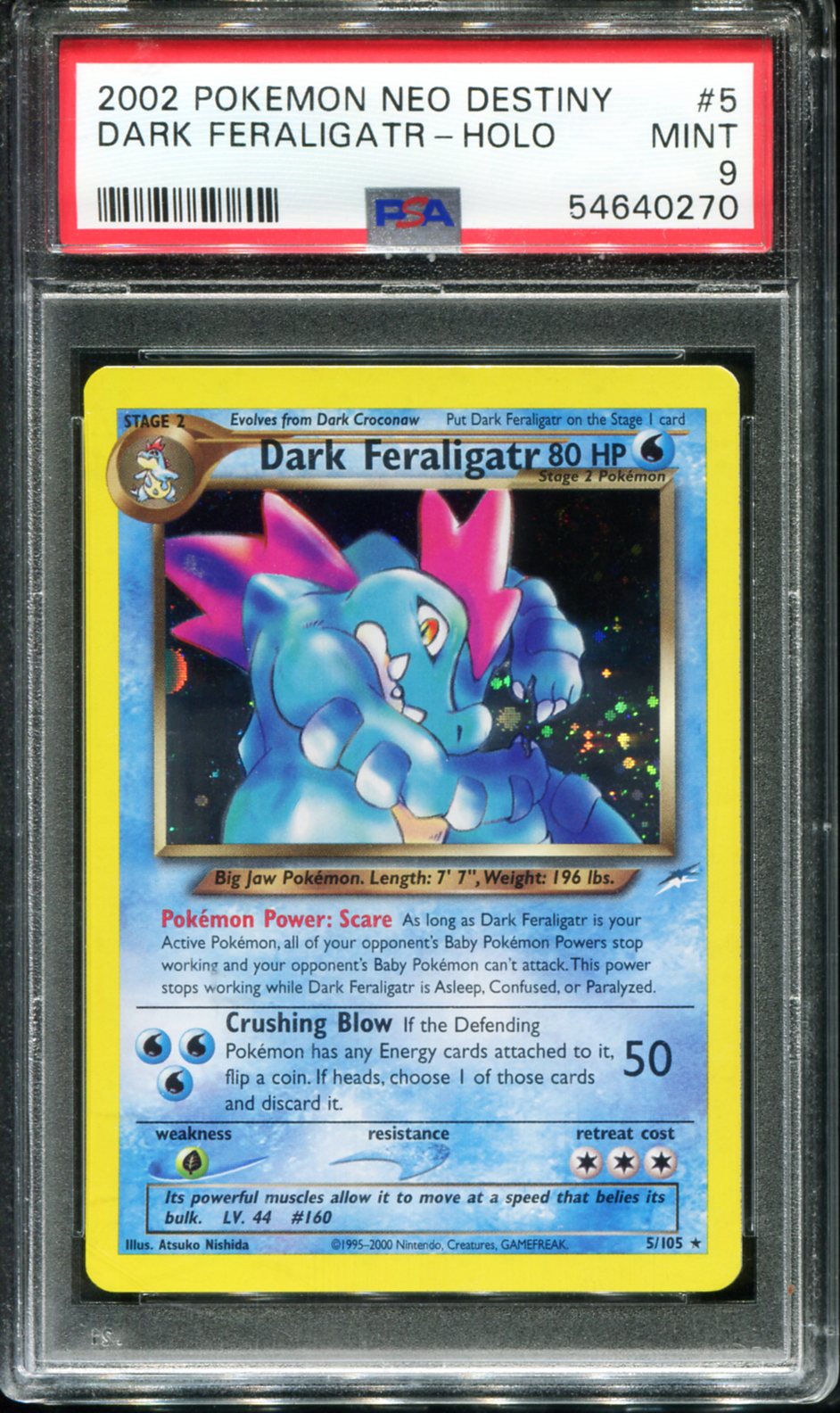 POKEMON TCG - DARK FERALIGATR HOLO 5/105 PSA 9 NEO DESTINY POKEMON