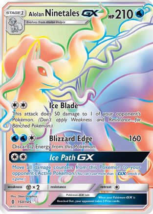 POKEMON TCG - Alolan Ninetales GX (Secret) 150 SM  Guardians Rising - Secret Rare