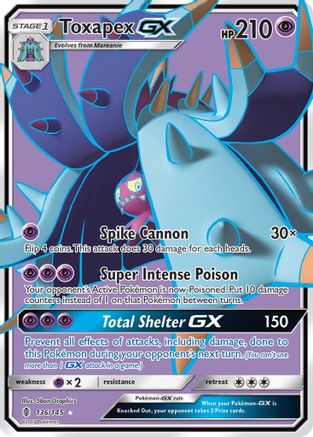 POKEMON TCG - Toxapex GX (Full Art)/145 SM  Guardians Rising - Ultra Rare
