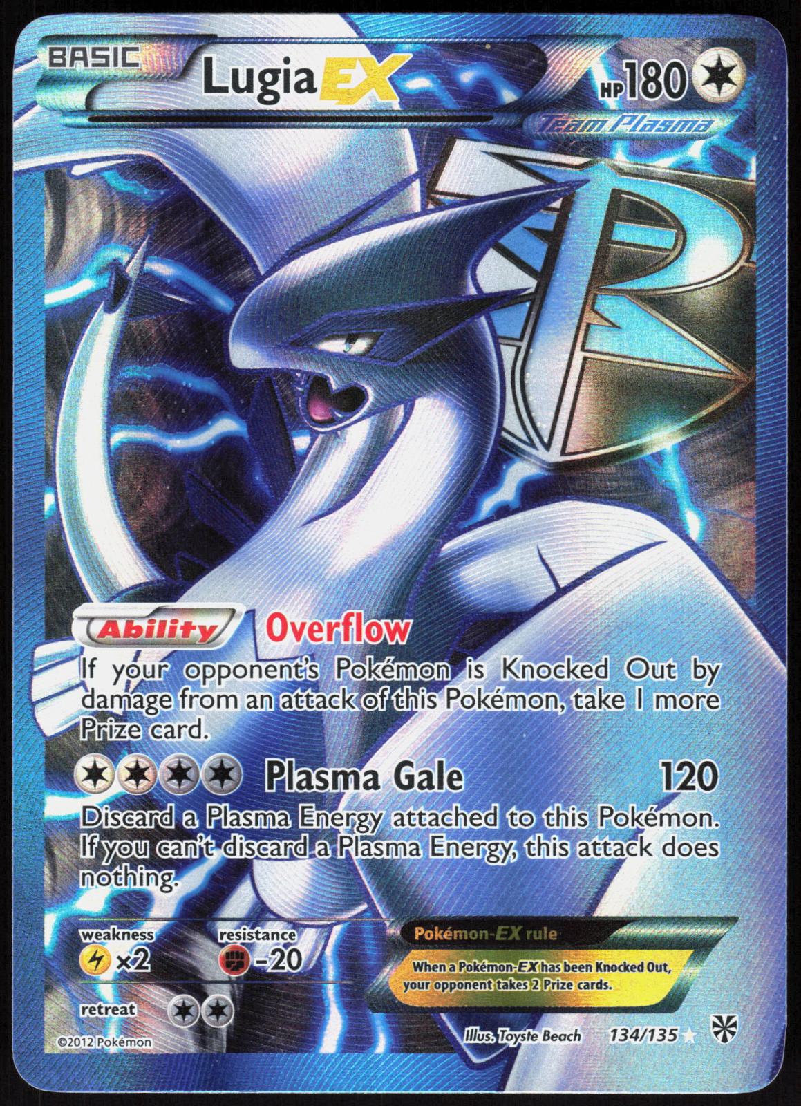 LUGIA EX 134/135 PLASMA STORM POKEMON ULTRA RARE LP