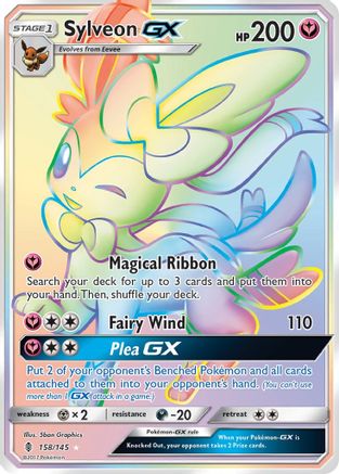 POKEMON TCG - Sylveon GX (Secret) 158 SM  Guardians Rising - Secret Rare