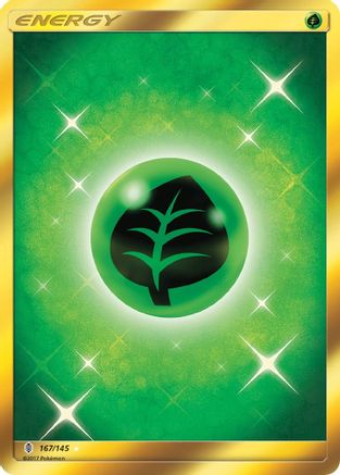 POKEMON TCG - Grass Energy (Secret) 167/145 SM  Guardians Rising - Secret Rare