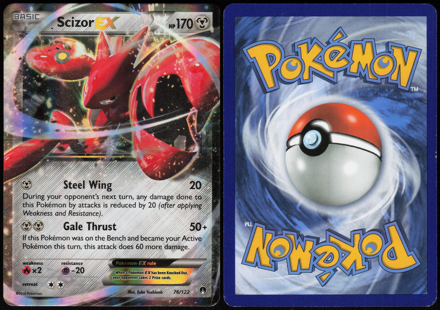 SCIZOR EX 76/122 BREAKPOINT POKEMON EX RARE HOLO MP
