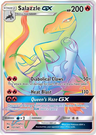 POKEMON TCG - Salazzle GX (Secret) 151 SM  Burning Shadows - Secret Rare