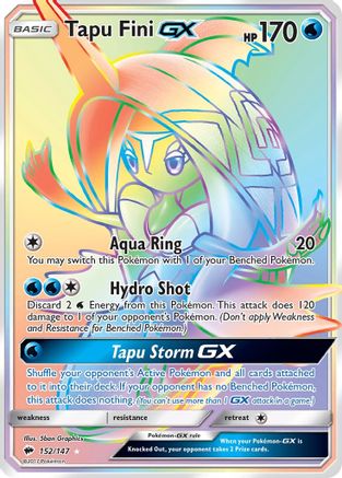 POKEMON TCG - Tapu Fini GX (Secret) 152 SM  Burning Shadows - Secret Rare