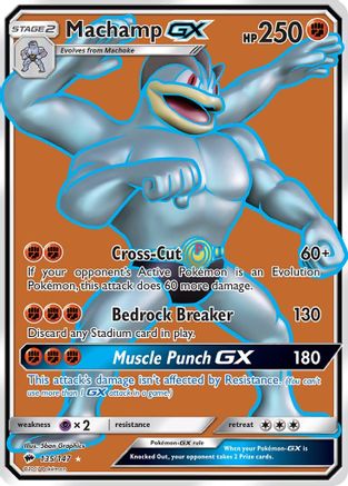 POKEMON TCG - Machamp GX (Full Art)/147 SM  Burning Shadows - Ultra Rare