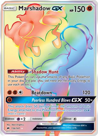 POKEMON TCG - Marshadow GX (Secret) 156 SM  Burning Shadows - Secret Rare
