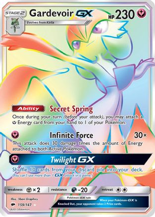 POKEMON TCG - Gardevoir GX (Secret) 159 SM  Burning Shadows - Secret Rare
