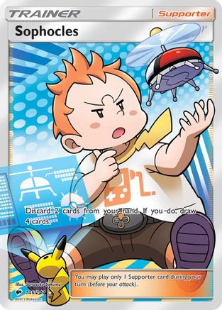 POKEMON TCG - Sophocles (Full Art) 146/147 SM  Burning Shadows - Ultra Rare