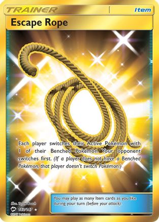 POKEMON TCG - Escape Rope (Secret) 163/147 SM  Burning Shadows - Secret Rare