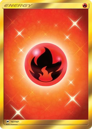 POKEMON TCG - Fire Energy (Secret) 167/147 SM  Burning Shadows - Secret Rare