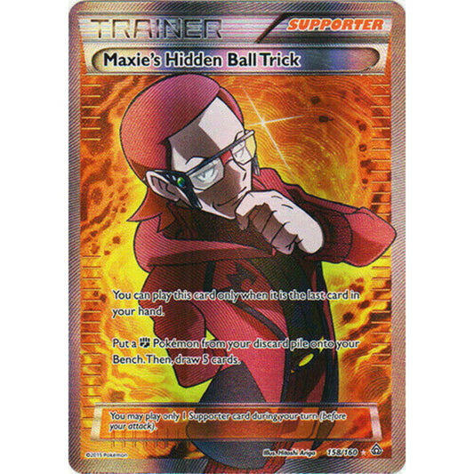 POKEMON TCG - MAXIE'S HIDDEN BALL TRICK 158/160 XY PRIMAL CLASH FULL ART LP