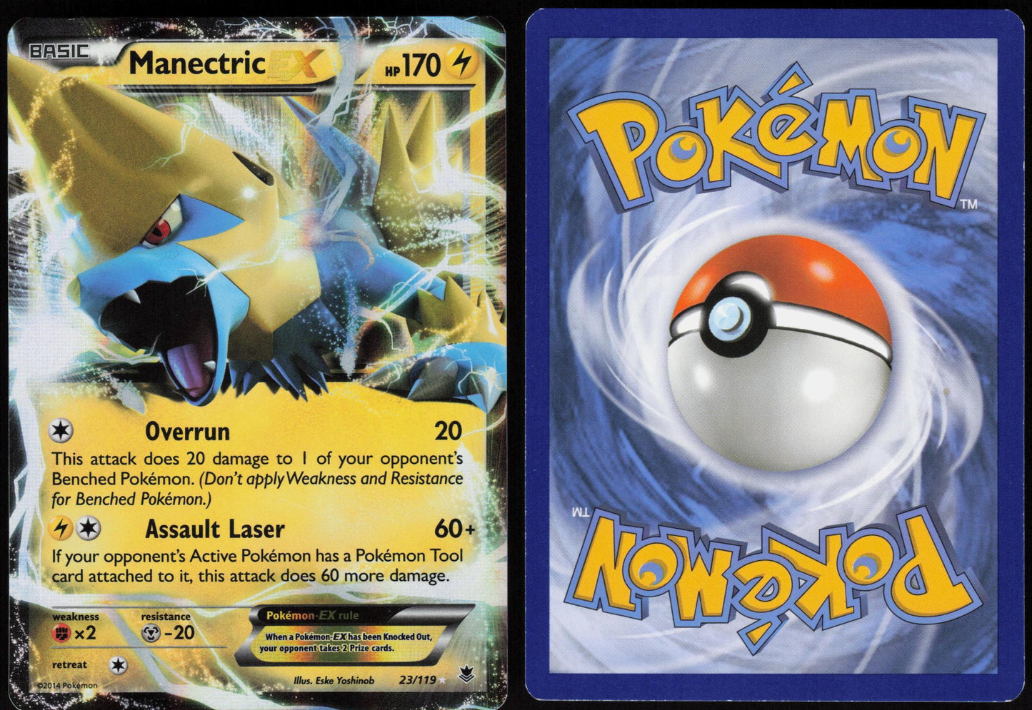 MANECTRIC EX 23/119 PHANTOM FORCES POKEMON EX RARE HOLO LP