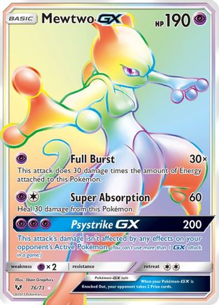 POKEMON TCG - Mewtwo GX (Secret) Shining Legends - Secret Rare