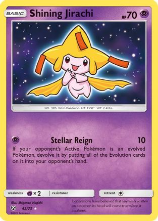 POKEMON TCG - Shining Jirachi 042/73 Shining Legends - Shiny Holo Rare