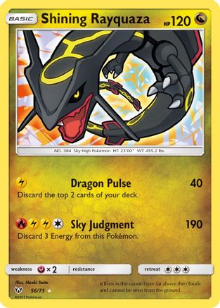 POKEMON TCG - Shining Rayquaza 056/73 Shining Legends - Shiny Holo Rare