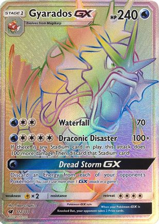 POKEMON TCG - Gyarados GX (Secret) 112 SM  Crimson Invasion - Secret Rare