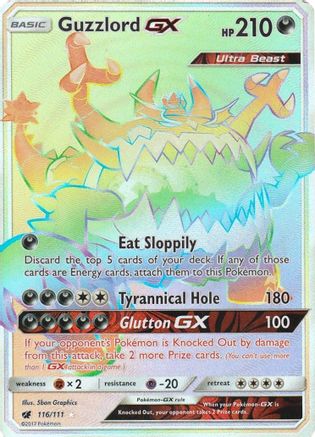 POKEMON TCG - Guzzlord GX (Secret) 116 SM  Crimson Invasion - Secret Rare