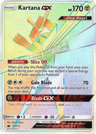 POKEMON TCG - Kartana GX (Secret) 117 SM  Crimson Invasion - Secret Rare