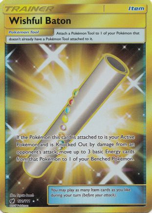 POKEMON TCG - Wishful Baton (Secret) 121 SM  Crimson Invasion - Secret Rare