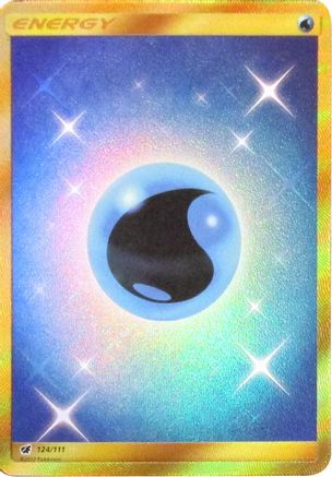 POKEMON TCG - Water Energy (Secret) 124/111 SM  Crimson Invasion - Secret Rare