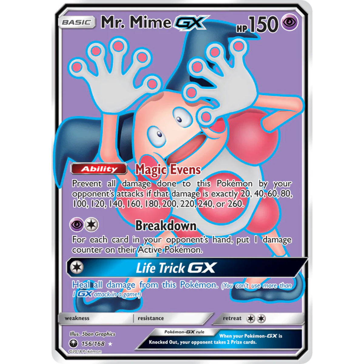 POKEMON TCG - MR. MIME GX 156/168 CELESTIAL STORM FULL ART