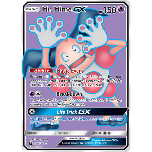 POKEMON TCG - MR. MIME GX 156/168 CELESTIAL STORM FULL ART