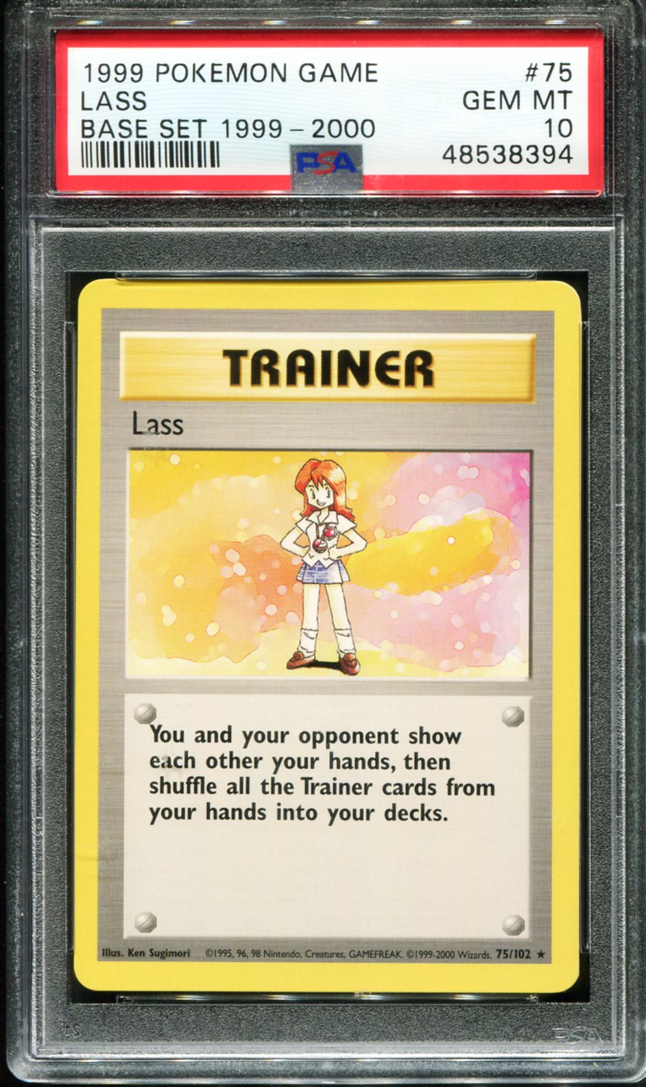LASS 75/102 PSA 10 1999-2000 COPYRIGHT GAME POKEMON
