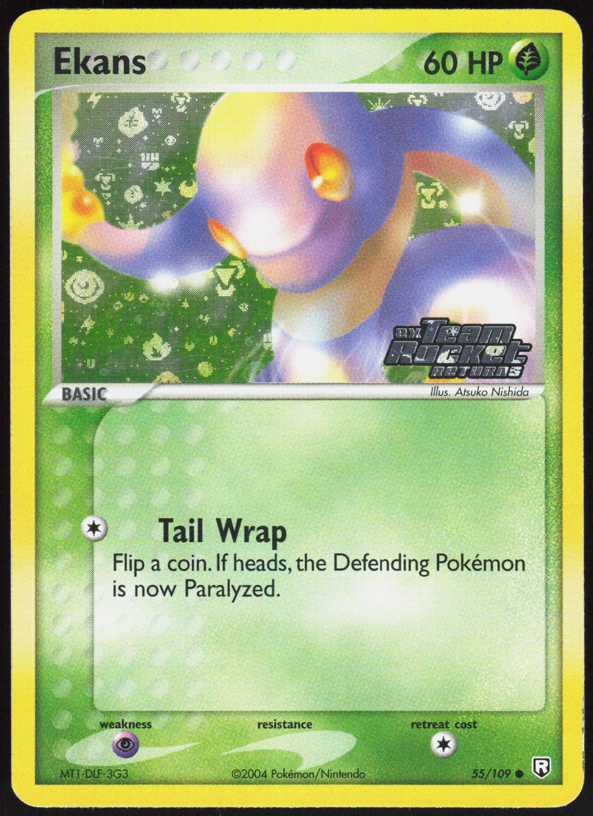 EKANS 55/109 TEAM ROCKET RETURNS POKEMON COMMON REVERSE HOLO LP