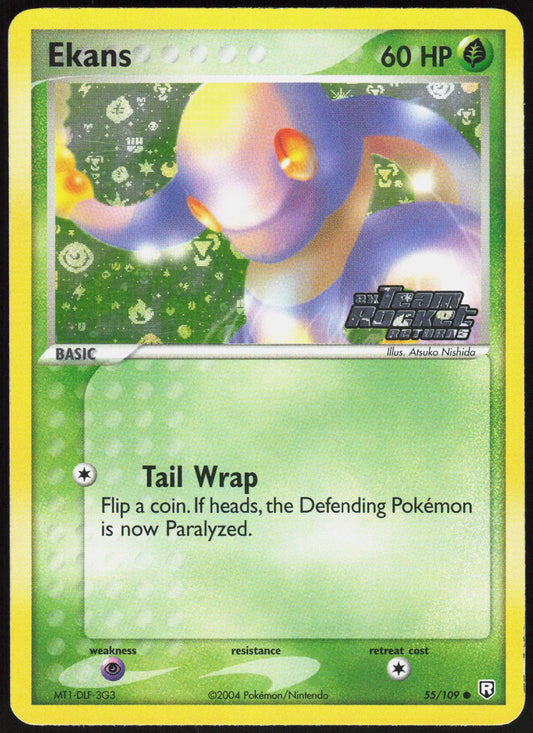 EKANS 55/109 TEAM ROCKET RETURNS POKEMON COMMON REVERSE HOLO LP