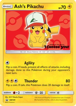 POKEMON TCG - Ash's Pikachu SM109 SM Promos - Promo
