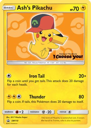 POKEMON TCG - Ash's Pikachu SM110 SM Promos - Promo