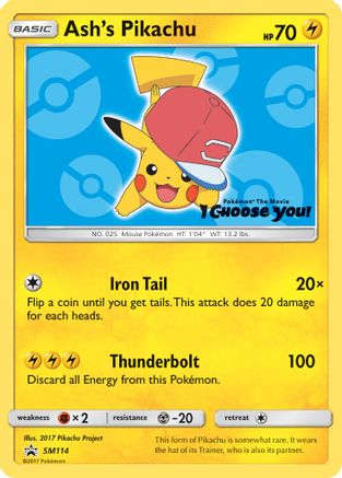 POKEMON TCG - Ash's Pikachu SM114 SM Promos - Promo