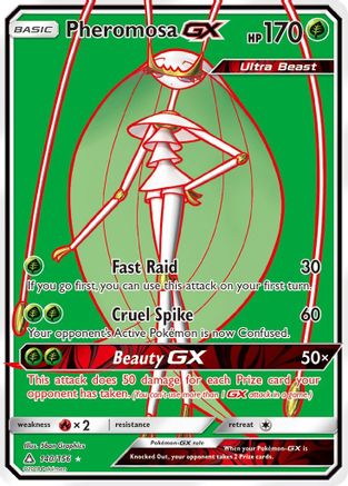 POKEMON TCG - Pheromosa GX (Full Art) SM  Ultra Prism - Ultra Rare
