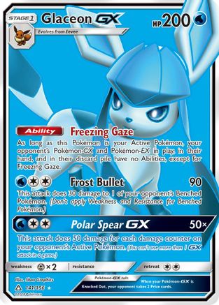 POKEMON TCG - Glaceon GX (Full Art) SM  Ultra Prism - Ultra Rare