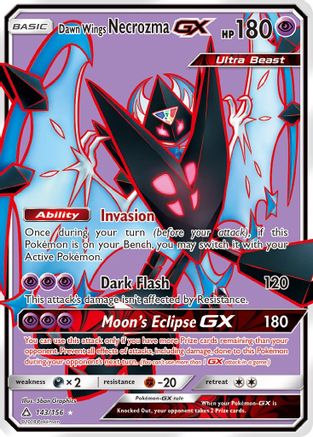 POKEMON TCG - Dawn Wings Necrozma GX (Full Art) SM  Ultra Prism - Ultra Rare
