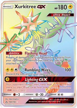POKEMON TCG - Xurkitree GX (Secret Rare) 160 SM  Ultra Prism - Secret Rare