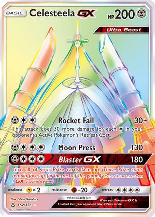 POKEMON TCG - Celesteela GX (Secret Rare) 162 SM  Ultra Prism - Secret Rare