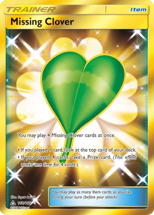 POKEMON TCG - Missing Clover (Secret Rare) 168 SM  Ultra Prism - Secret Rare