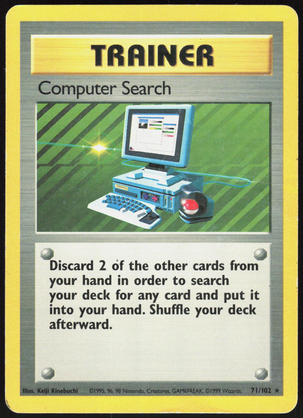 COMPUTER SEARCH 71/102 BASE SET UNLIMITED POKEMON RARE HP