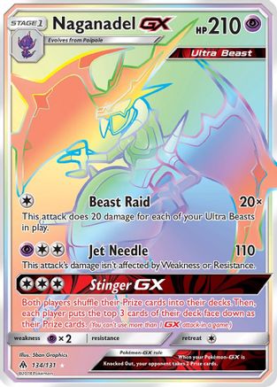 POKEMON TCG - Naganadel GX (Secret) 134 SM  Forbidden Light - Secret Rare