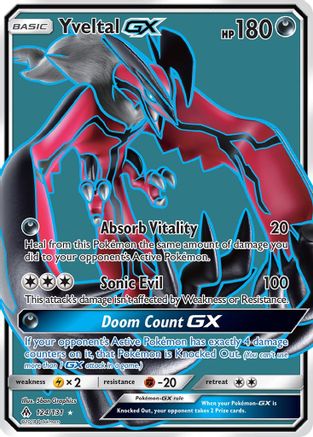 POKEMON TCG - Yveltal GX (Full Art) SM  Forbidden Light - Ultra Rare