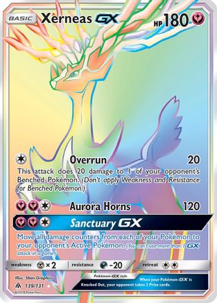 POKEMON TCG - Xerneas GX (Secret) 139 SM  Forbidden Light - Secret Rare