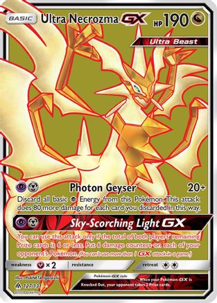 POKEMON TCG - Ultra Necrozma GX (Full Art) SM  Forbidden Light - Ultra Rare